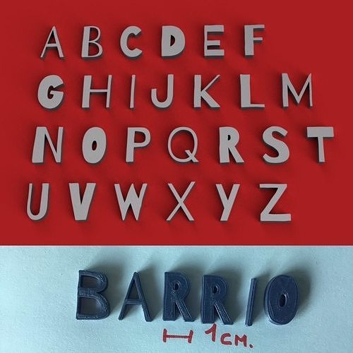 BARRIO1 AND BARRIO2 - 3D Letters STL FILE 3D print model