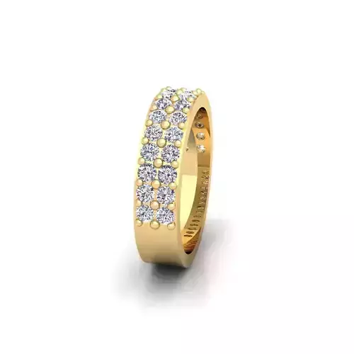 Two Row Half Enternity Ring 3d Model  3D print model