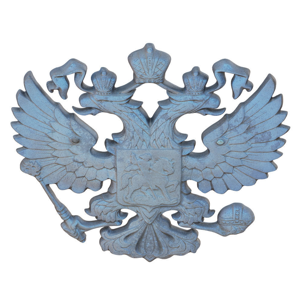 Russian coat of arms Double-headed eagle 3D model_1