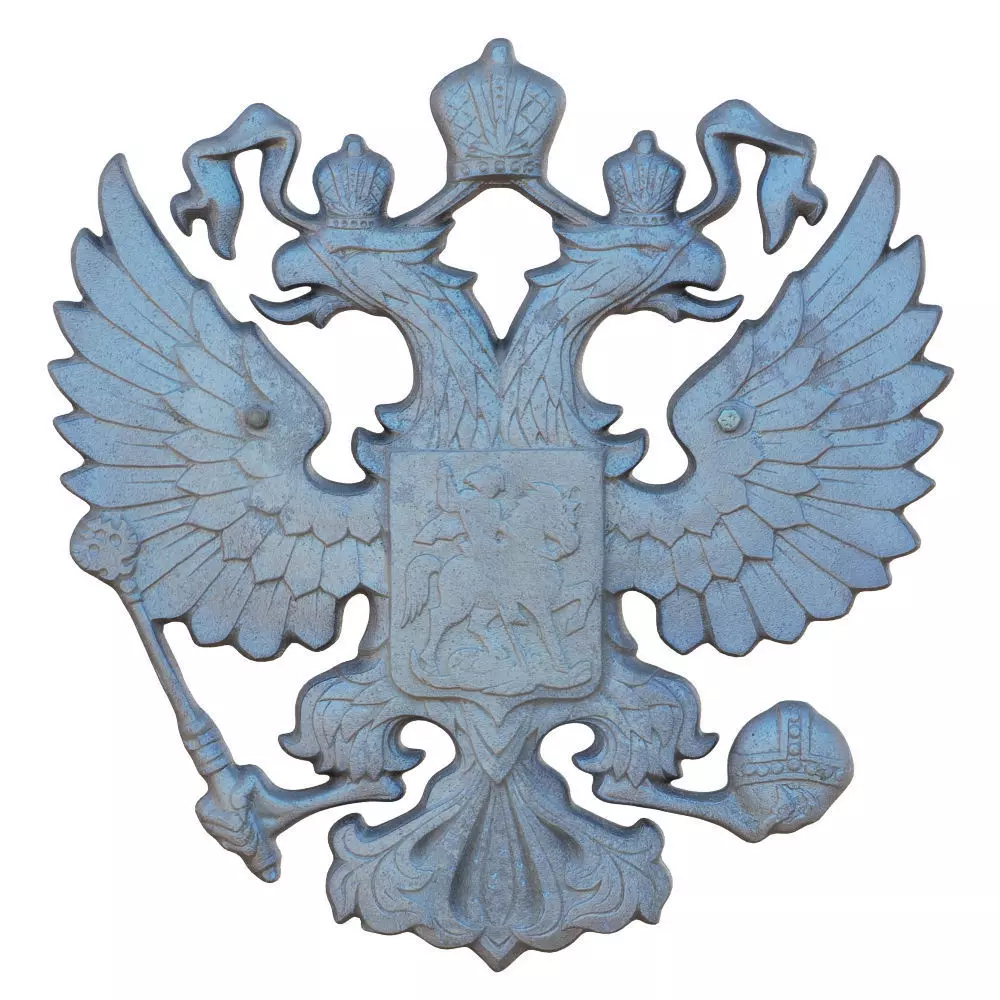 Russian coat of arms Double-headed eagle 3D model_0