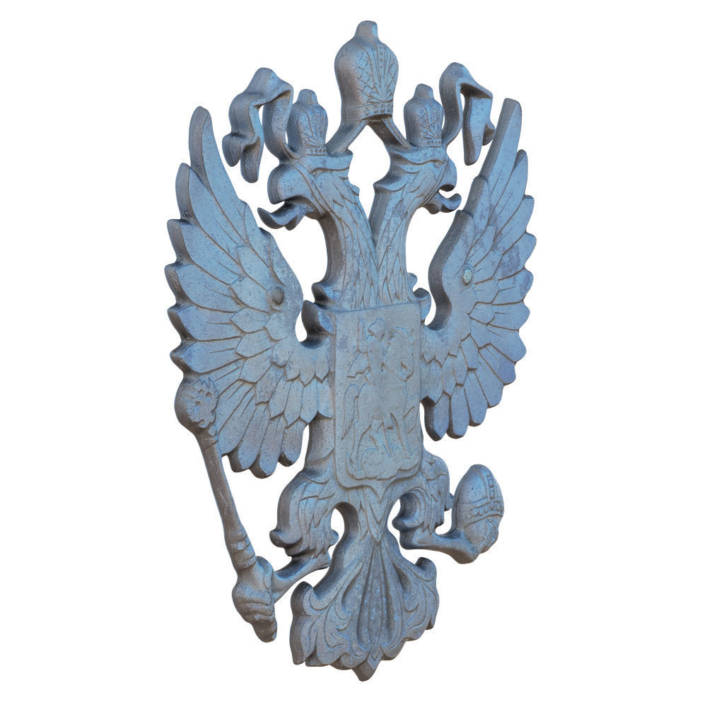 Russian coat of arms Double-headed eagle 3D model_2