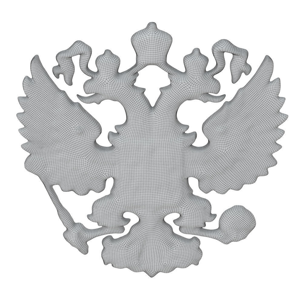 Russian coat of arms Double-headed eagle 3D model_5