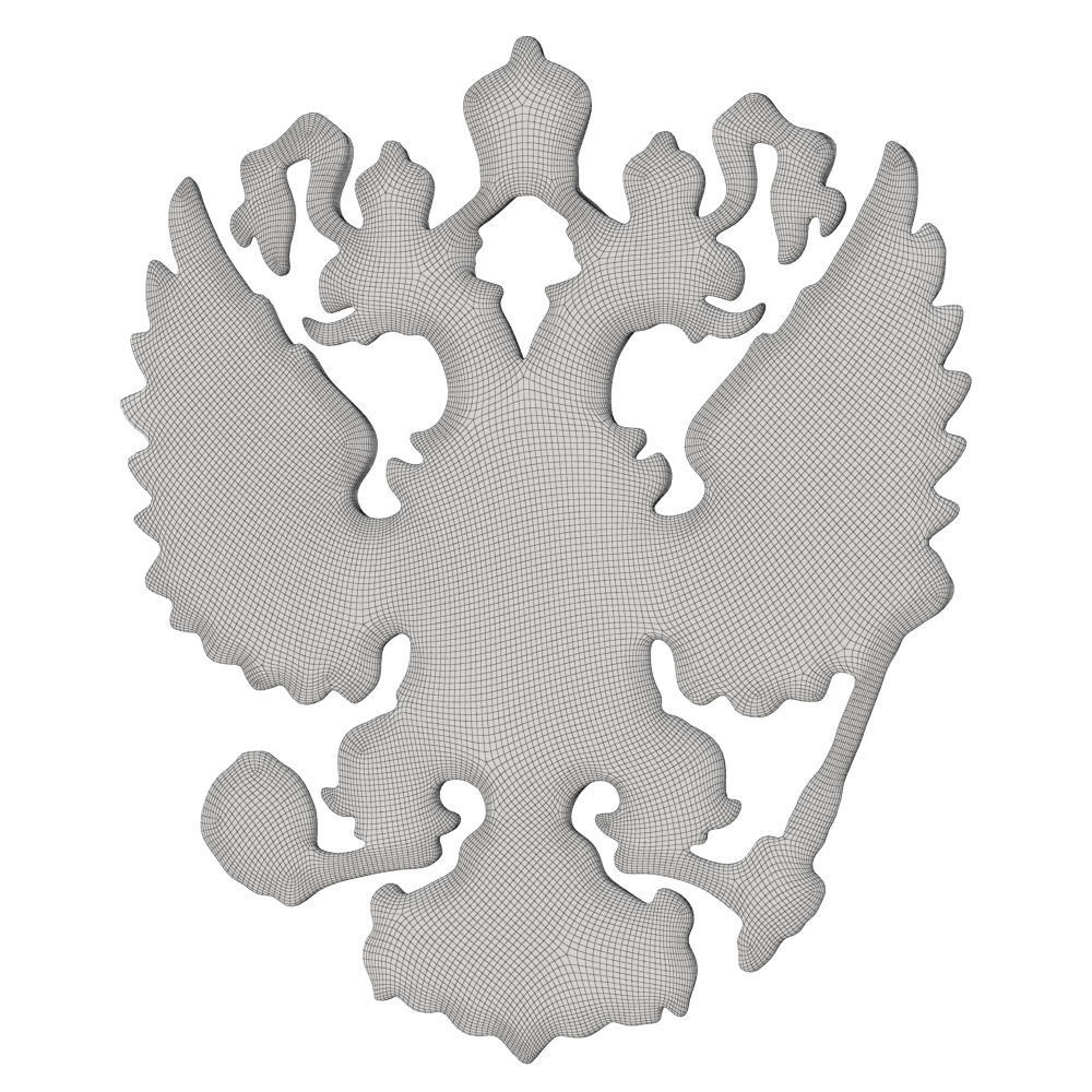 Russian coat of arms Double-headed eagle 3D model_6
