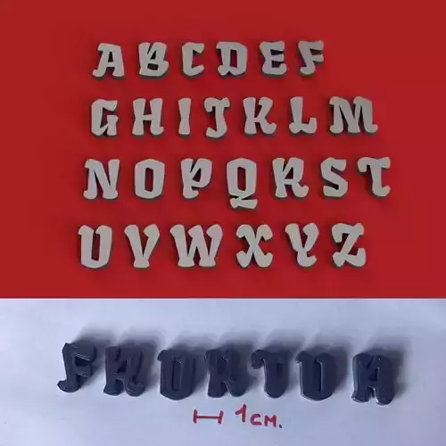 FRAKTUR uppercase and lowercase 3D Letters 3D print model