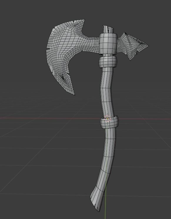 Stylized Axe Low-poly 3D model_10