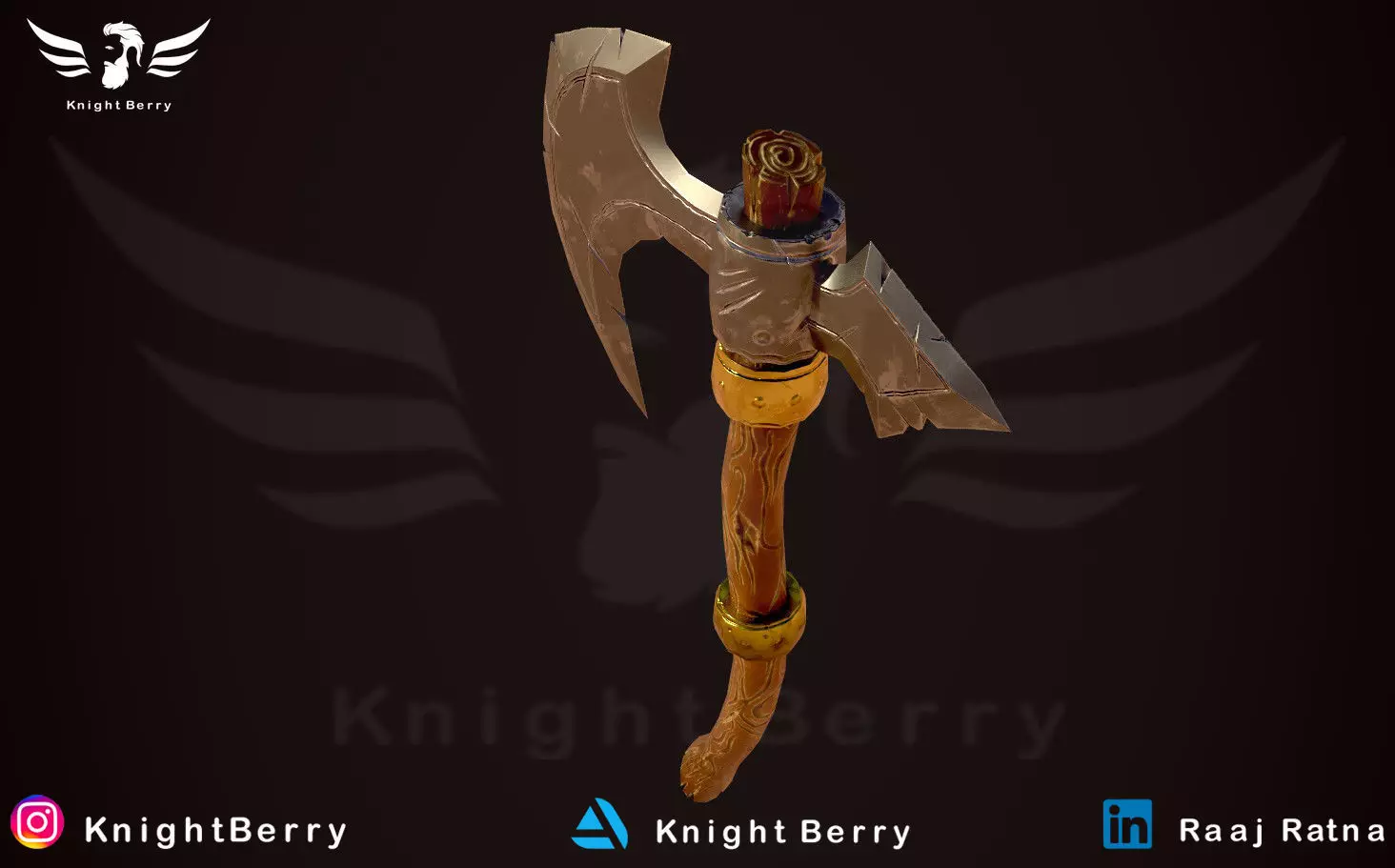 Stylized Axe Low-poly 3D model_0