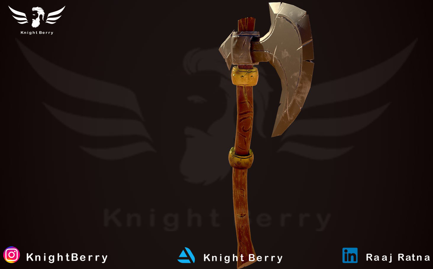 Stylized Axe Low-poly 3D model_4