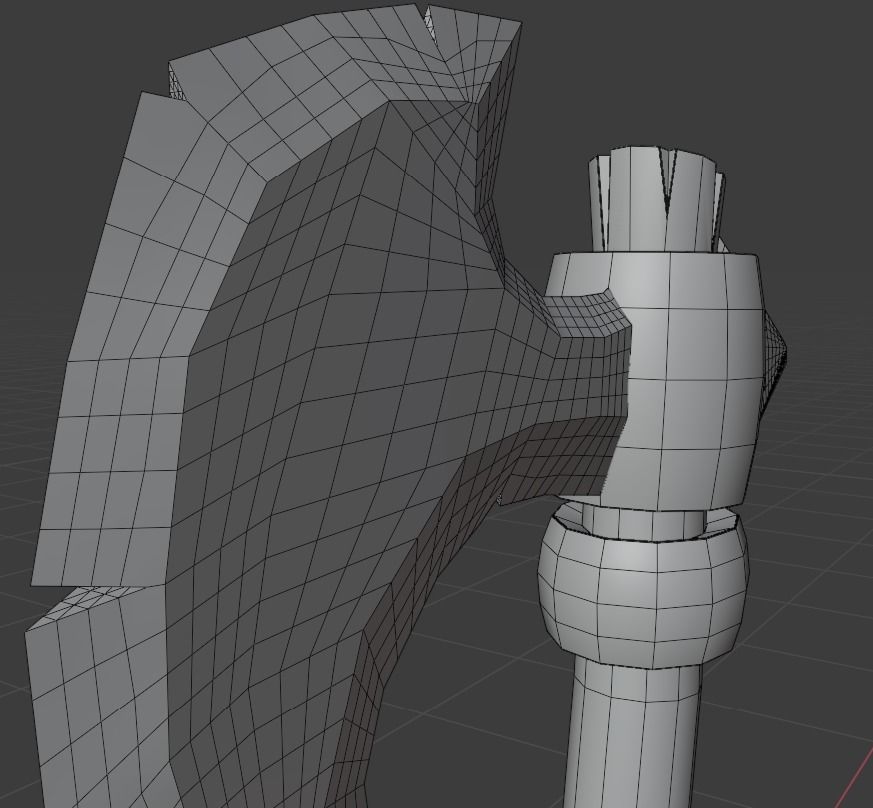 Stylized Axe Low-poly 3D model_12