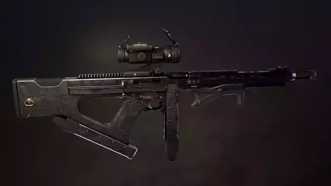 Tactical Thompson SMG Low-poly 3D model