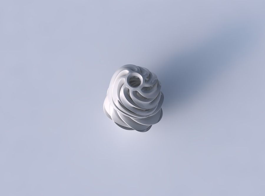 Vase curved slim mushroom with intertwining lines very twiste... 3D print model_2