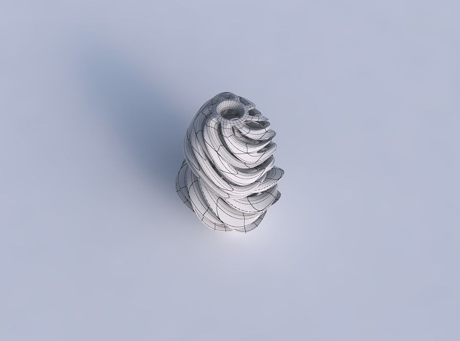 Vase curved slim mushroom with intertwining lines very twiste... 3D print model_6