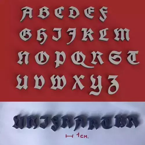 UNIFRAKTUR uppercase and lowercase 3D Letters STL FILE 3D print model