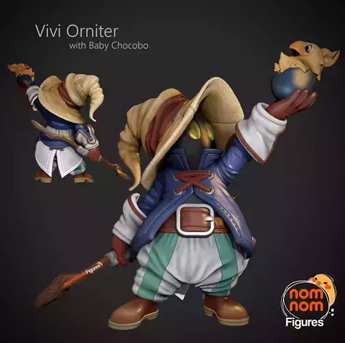 Vivi Ornitier with baby Chocobo - Final Fantasy 3D print model