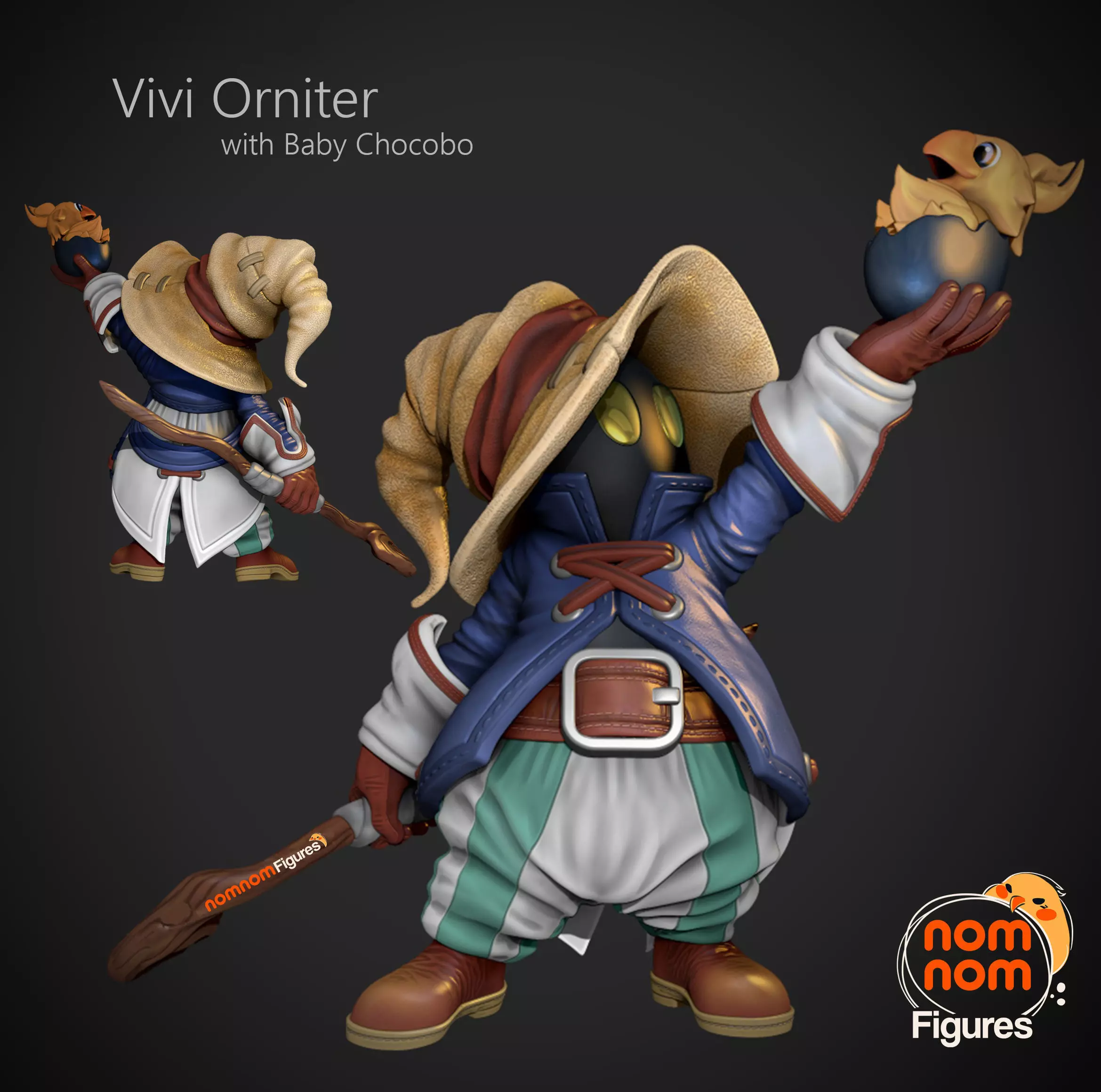 Vivi Ornitier with baby Chocobo - Final Fantasy 3D print model_0