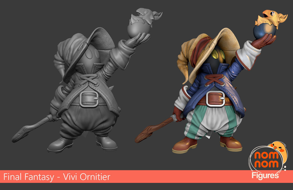 Vivi Ornitier with baby Chocobo - Final Fantasy 3D print model_1