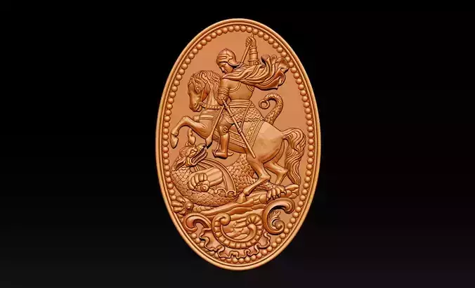  Saint George killing dragon 3D print model