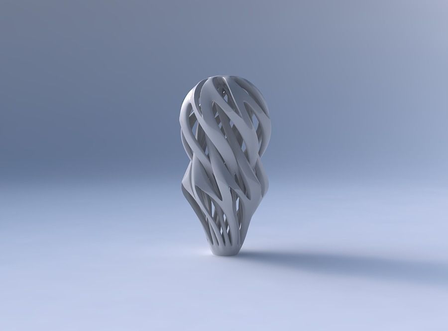 Vase curved slim mushroom with intertwining lines twisted 3D print model_4