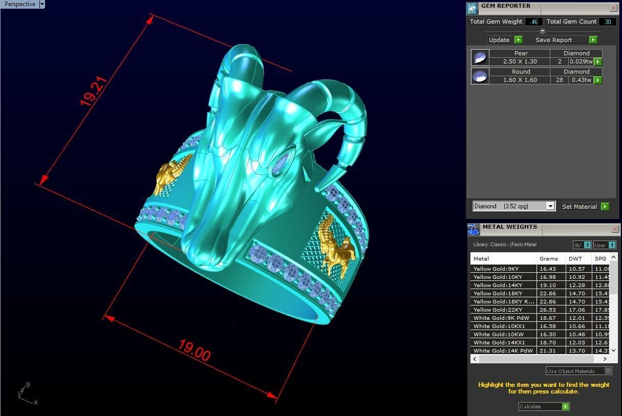 Goat ring - Men ring 3D print model_7