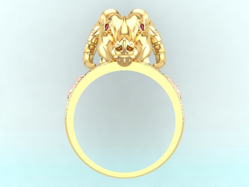 Goat ring - Men ring 3D print model_5