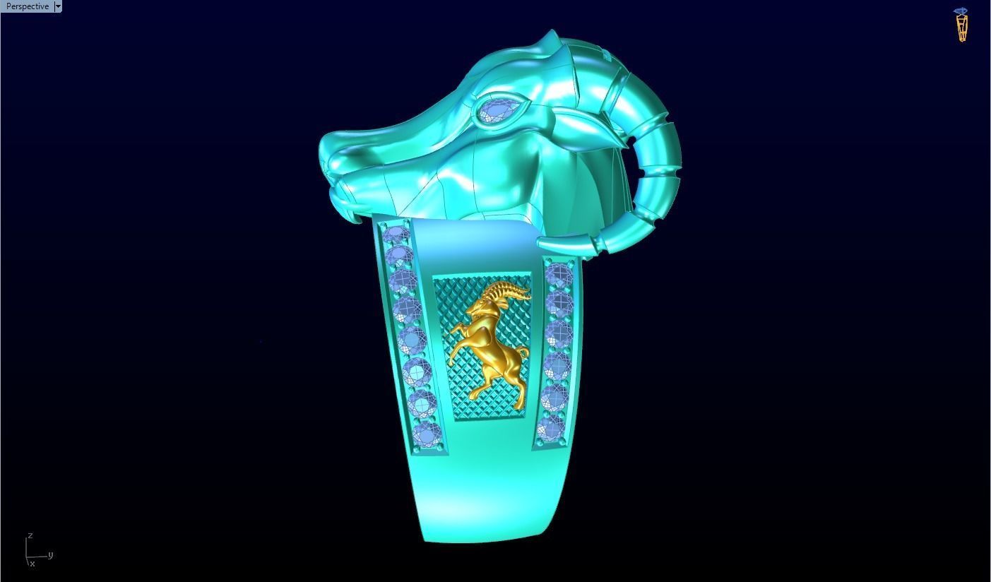 Goat ring - Men ring 3D print model_8