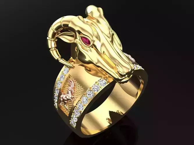 Goat ring - Men ring