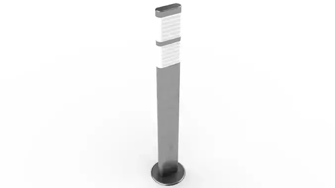 Narrow Steel Bollard Grey