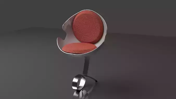 The Moon Chair modern circular with fiberglass and chrome 