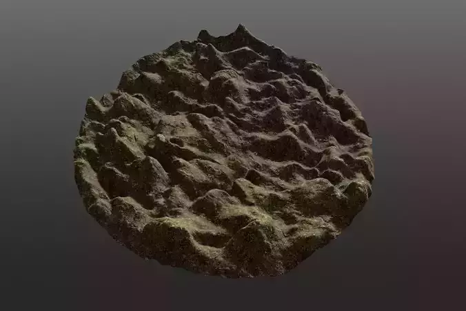 8K quick Terrain - mountains with grass Free low-poly 3D model