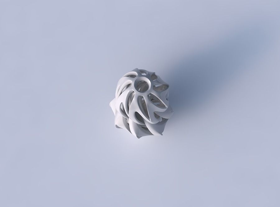 Vase curved slim mushroom with intertwining lines twisted and... 3D print model_2