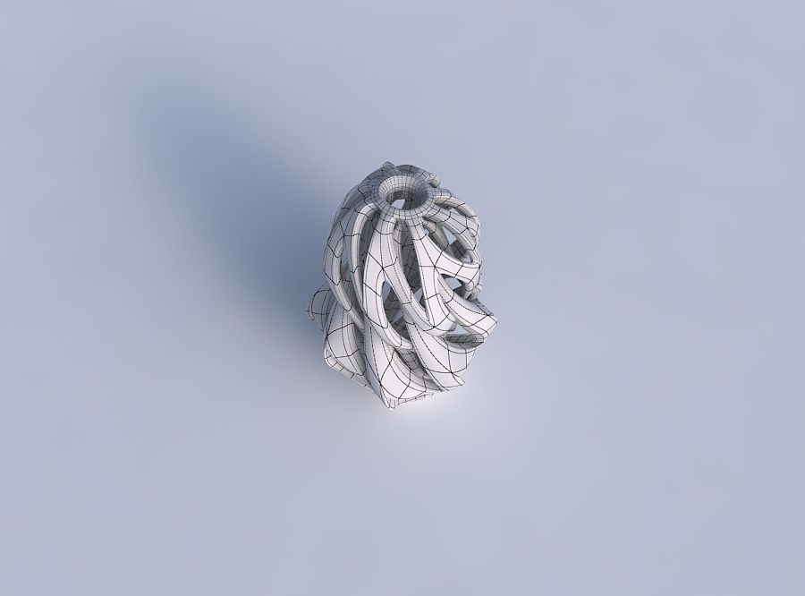 Vase curved slim mushroom with intertwining lines twisted and... 3D print model_6