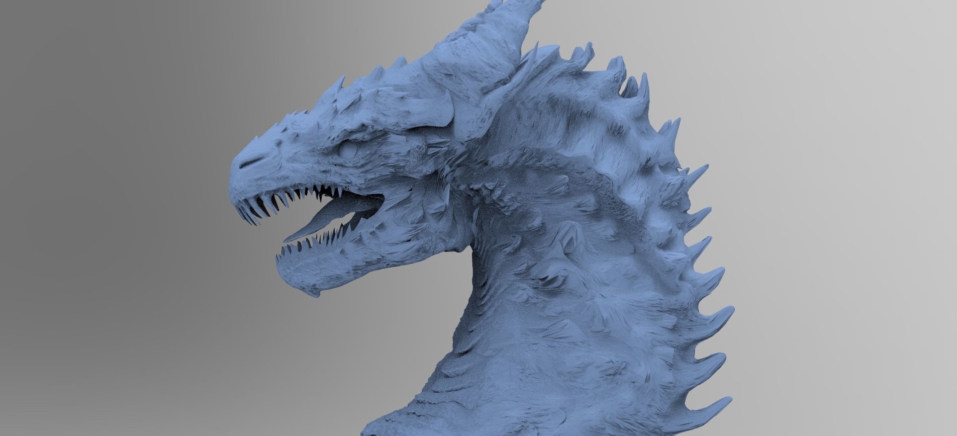 Dragon head Anubis style head bust 3D model_1