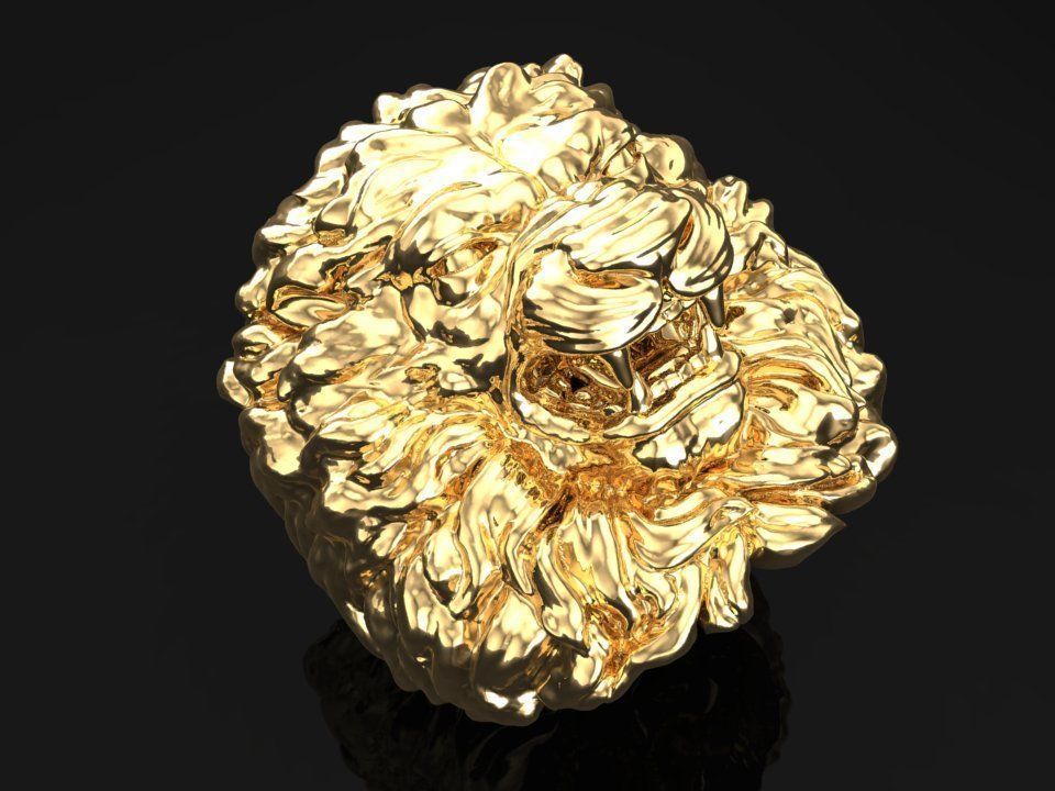 Lion Ring - Men ring 3D print model_5