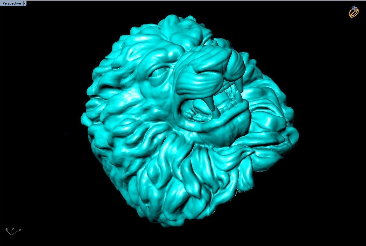 Lion Ring - Men ring 3D print model_6