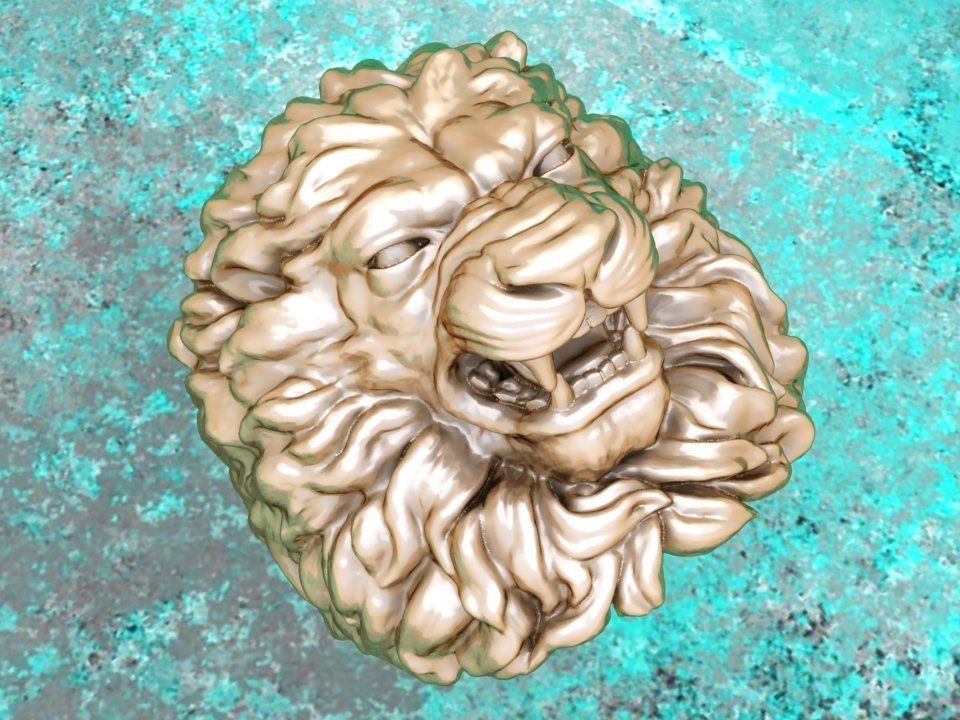 Lion Ring - Men ring 3D print model_4