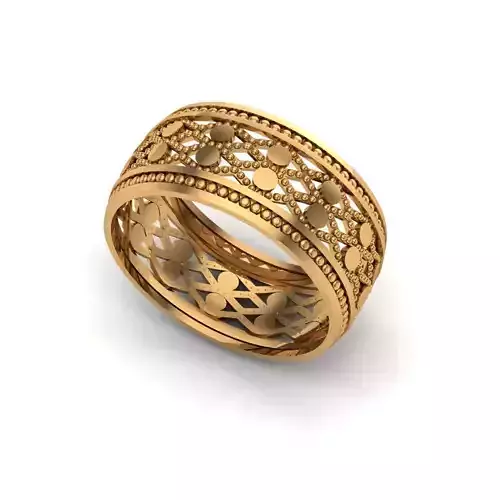 wedding 9 gold ring with intricate design