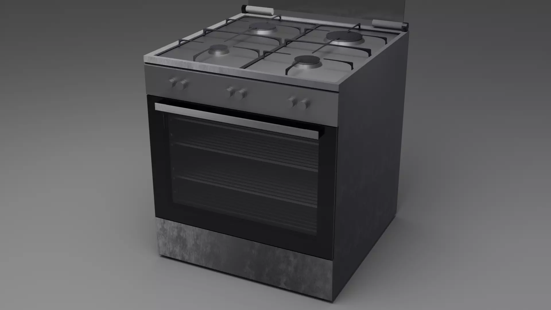 Cooker gas stove 3D model_0