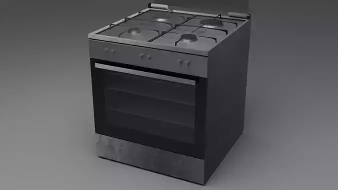 Cooker gas stove 3D model