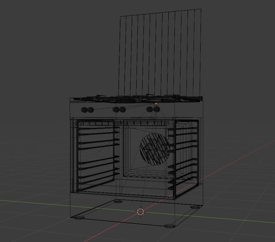 Cooker gas stove 3D model_3