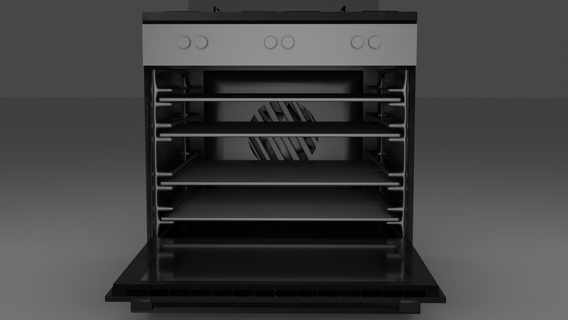 Cooker gas stove 3D model_1