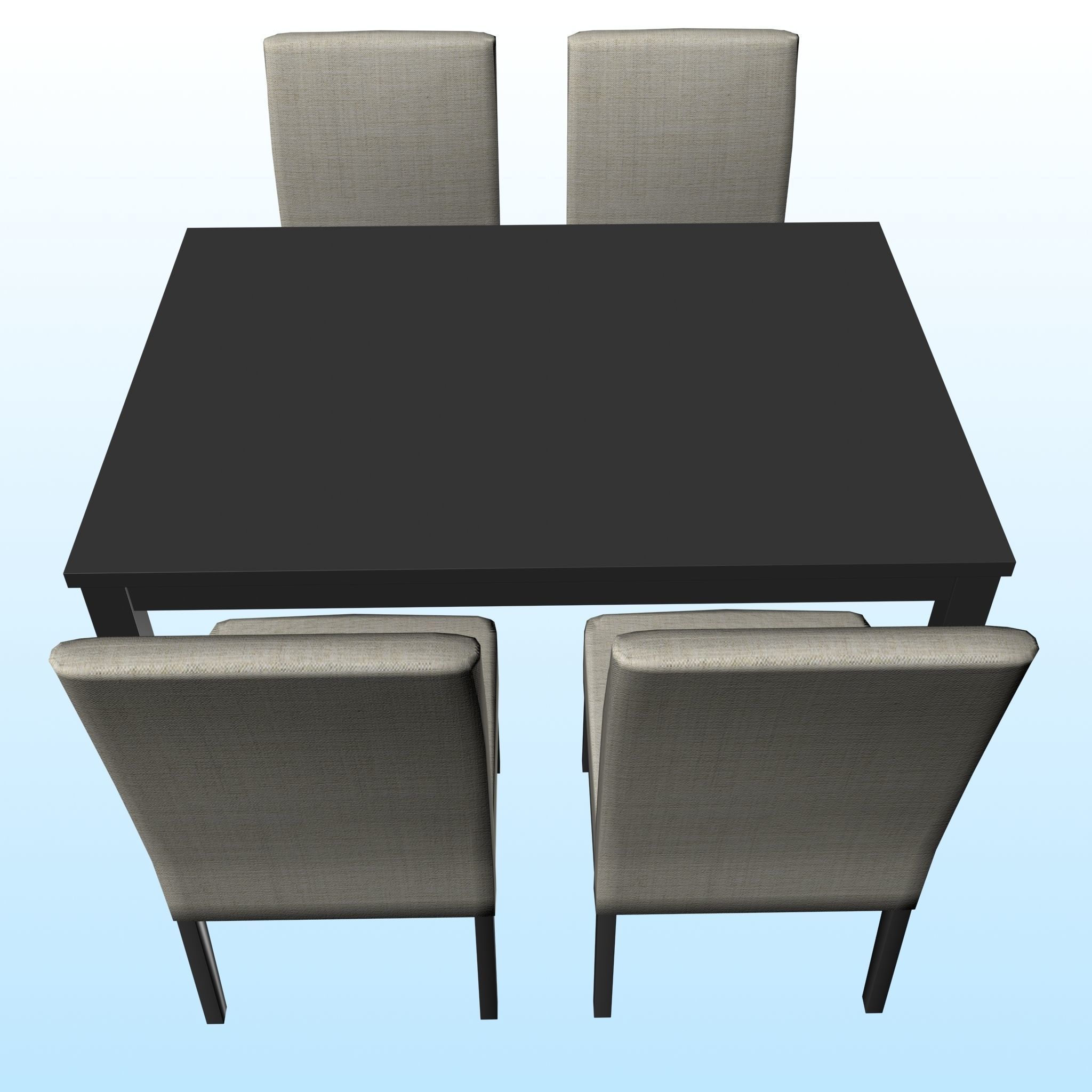 DINING TABLE PP 02 3D model_3