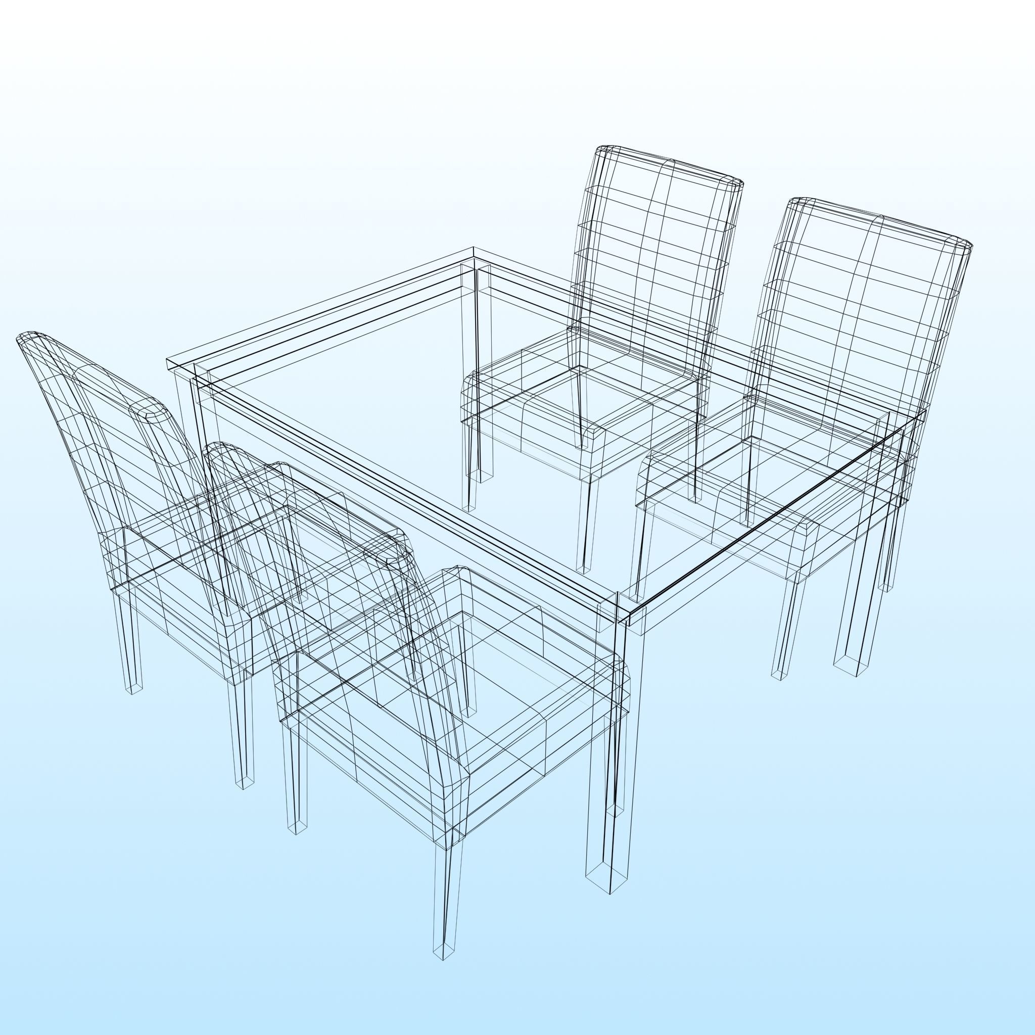 DINING TABLE PP 02 3D model_7