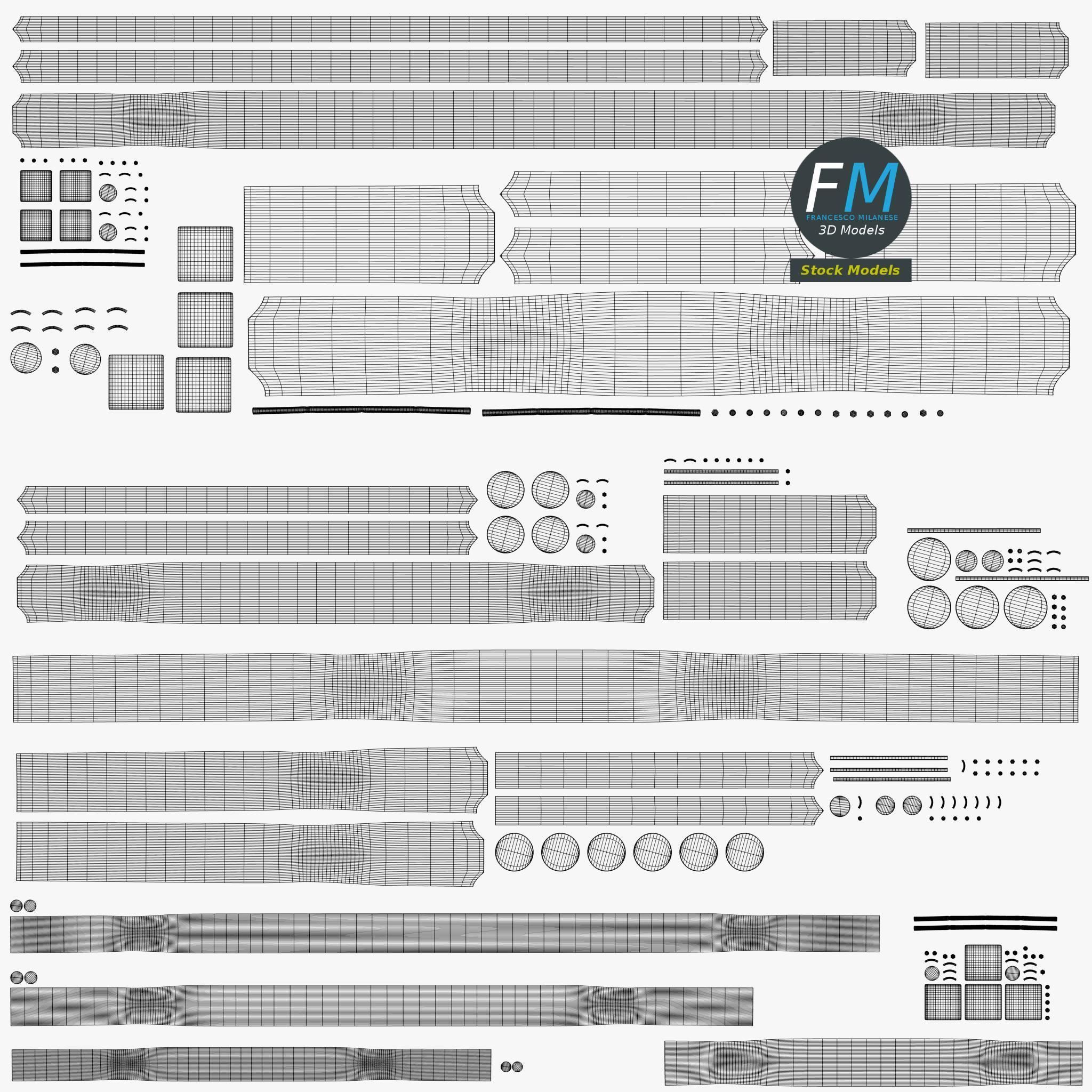 Perimeter hooped barriers 3D model_11