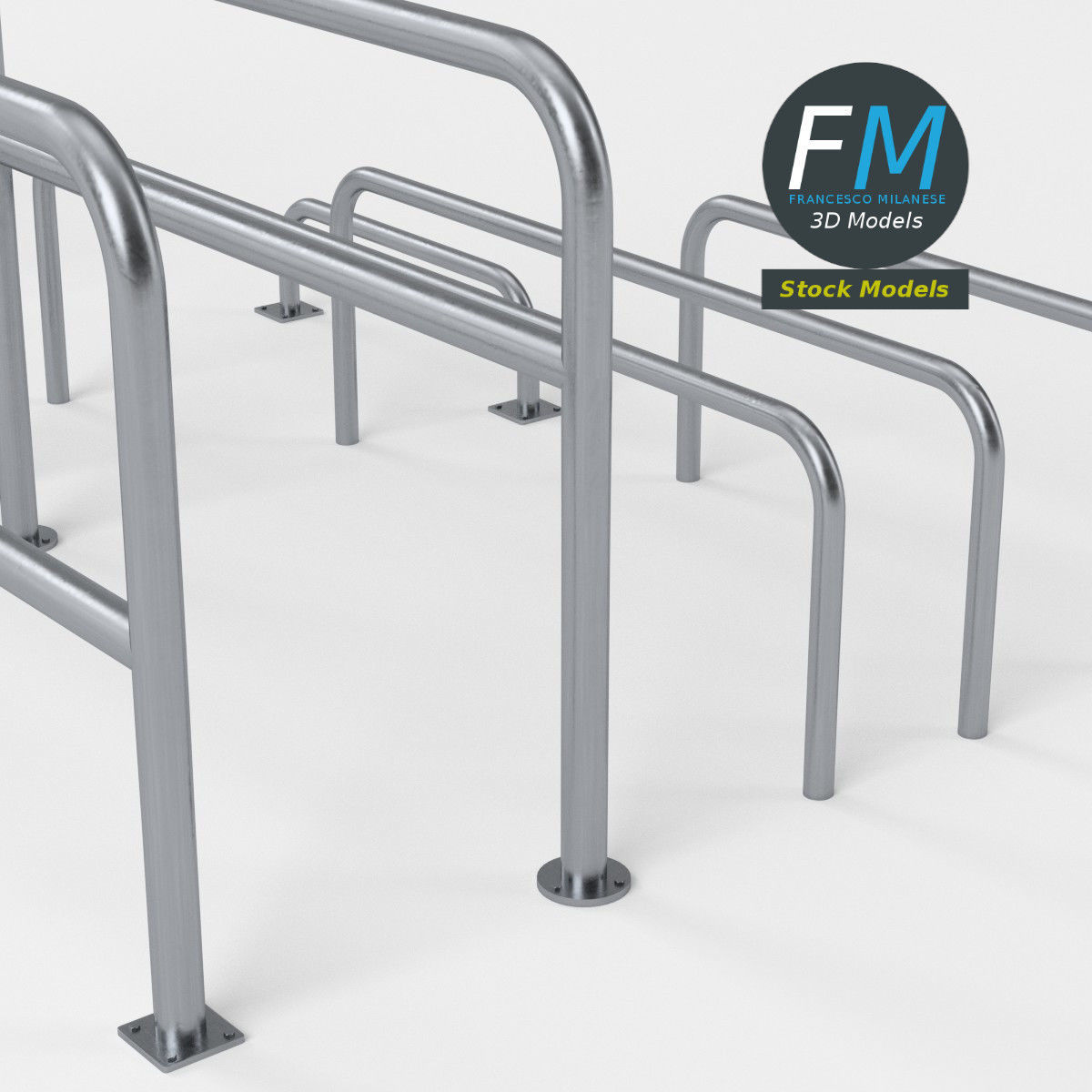 Perimeter hooped barriers 3D model_5