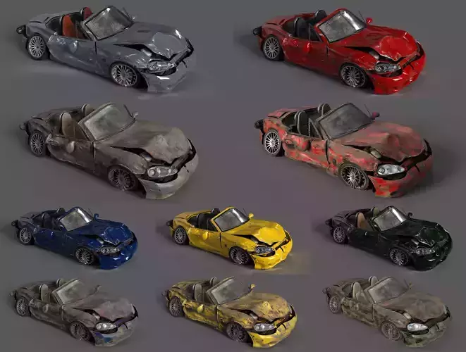 MX-5 NBFL wrecked weathered