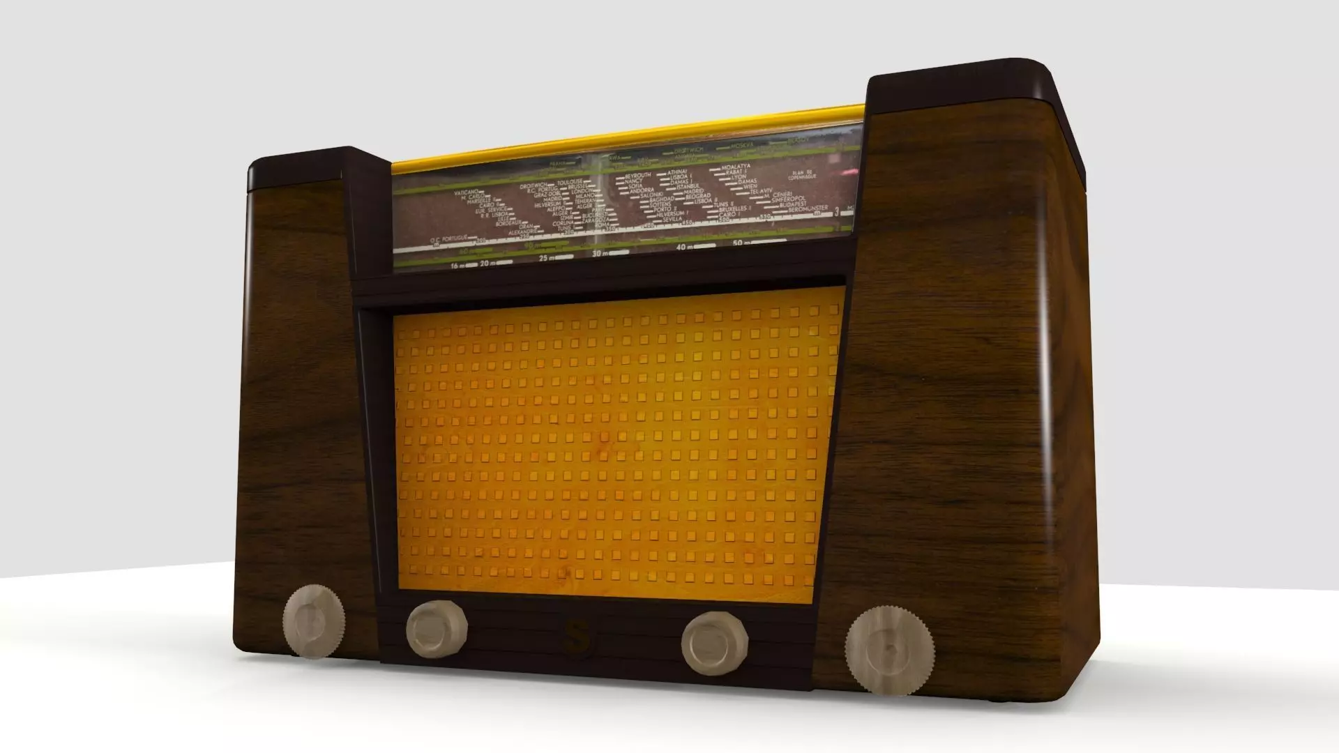 Old Radio Cabinet 3D model