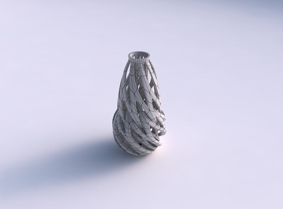 Vase curved slim 2 with intertwining lines twisted and tapered 2 3D print model_5