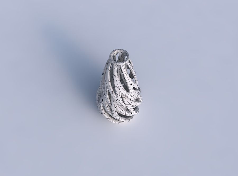 Vase curved slim 2 with intertwining lines twisted and tapered 2 3D print model_6