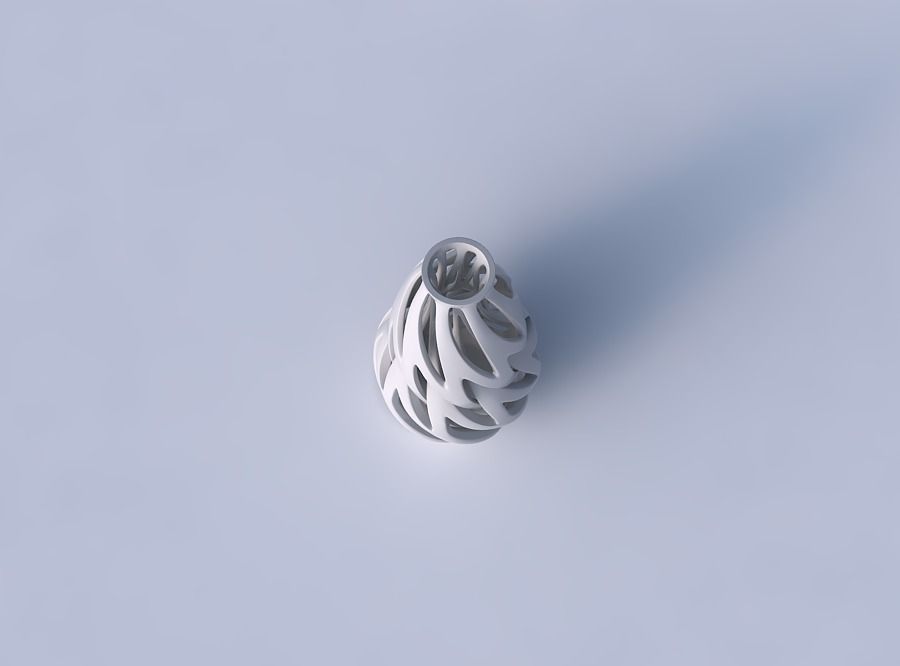 Vase curved slim 2 with intertwining lines twisted and tapered 2 3D print model_2