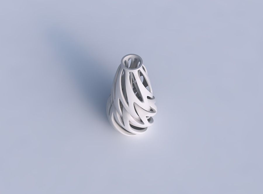 Vase curved slim 2 with intertwining lines twisted and tapered 2 3D print model_1