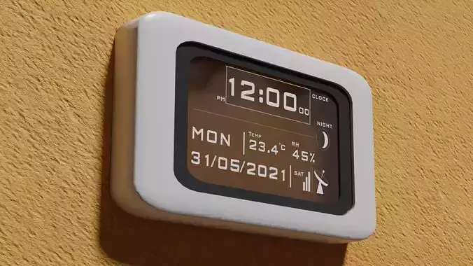 Modern Clock Low-poly 3D model